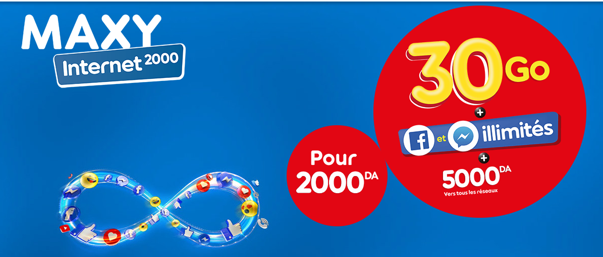 ooredoo maxy internet 2000 offre mobile prix tarif