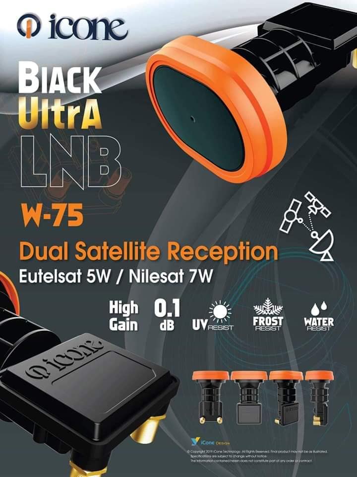 ICONE DUAL Satellite reception EUTELSAT 5w Nilesat 7w